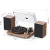image1 by ONE Bluetooth Turntable HiFi System with 36 Watt Bookshelf Speakers Patend Designed Vinyl Record Player with Magnetic Cartridge Bluetooth Playback and Auto OffWalnut Wood