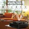 image1 by ONE High Fidelity Record Player AllinOne Turntable with Built in Speakers Phono Preamp Magnetic AT3600L Cartridge RCA Output Belt Drive 2Speed Piano Lacquer GreyBlack