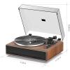 image1 by ONE High Fidelity Record Player AllinOne Turntable with Built in Speakers Phono Preamp Magnetic AT3600L Cartridge RCA Output Belt Drive 2Speed Piano Lacquer GreyWalnut