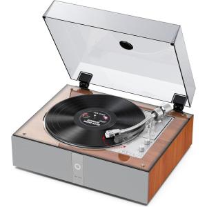image1 by ONE Fully Automatic Record Player with Built in Speakers Automatic Repeat Function Belt Drive Vinyl Turntable with Remote Control Phono Preamp ampamp DSP AT3600L Cartridge 3345 RPM