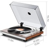 image:image1 BY ONE Fully Automatic BeltDrive Turntable Wireless Vinyl Record Player with Automatic Repeat Function Remote Control Phono Preamp AT3600L Cartridge 3345 RPMNatural Walnut