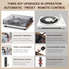image:image1 BY ONE Fully Automatic BeltDrive Turntable Wireless Vinyl Record Player with Automatic Repeat Function Remote Control Phono Preamp AT3600L Cartridge 3345 RPMBrown Walnut